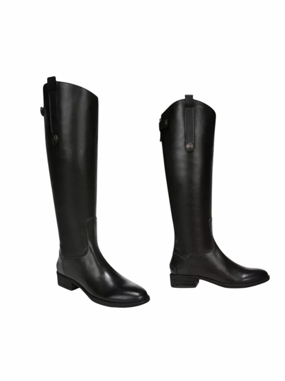 Sam Edelman Penny Leather Riding Boots Black Leather 5.5 Wide Calf NWT